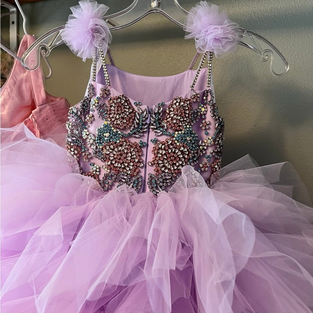 Lavender Beaded Tulle Dress - Picture 3 of 3
